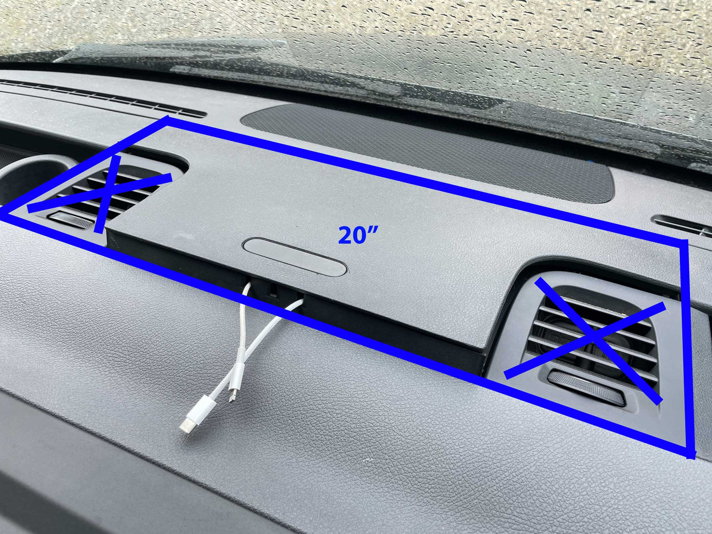 Mercedes Sprinter Glove Box Cable Pass-Through | Windshield Storage