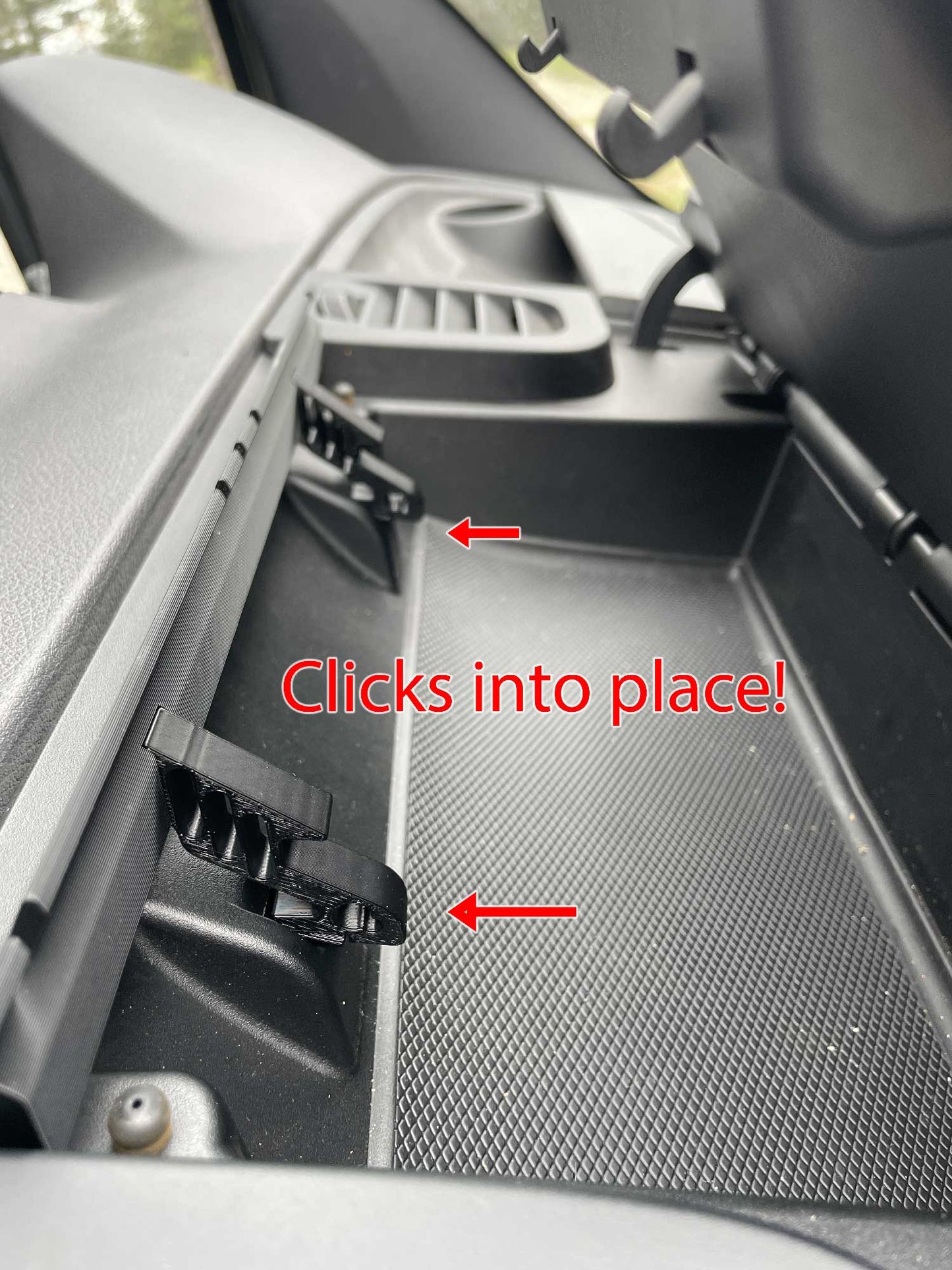 Cable pass-through for the Mercedes Sprinter 2019+ windshield storage compartment