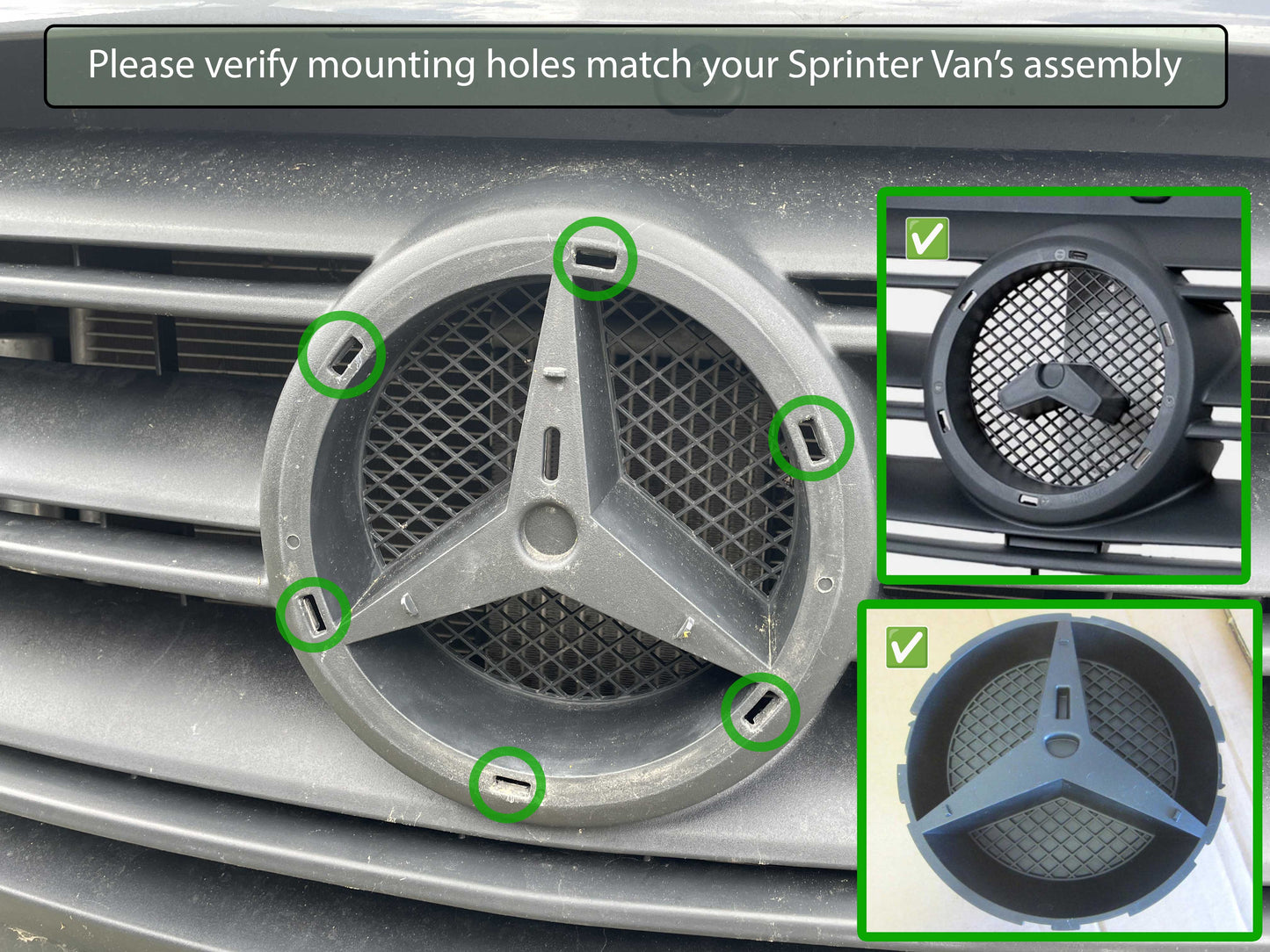 Mercedes Sprinter Front Star Emblem Upgrade | Custom Hood Ornament for 2019+ Vans
