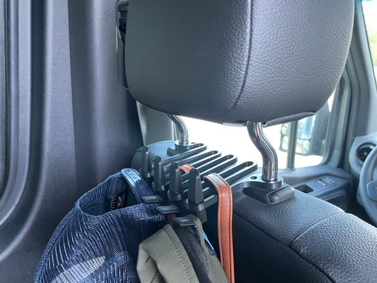 Camper Van Vehicle Headrest Coat Hooks | Sprinter Van | Universal Headrest