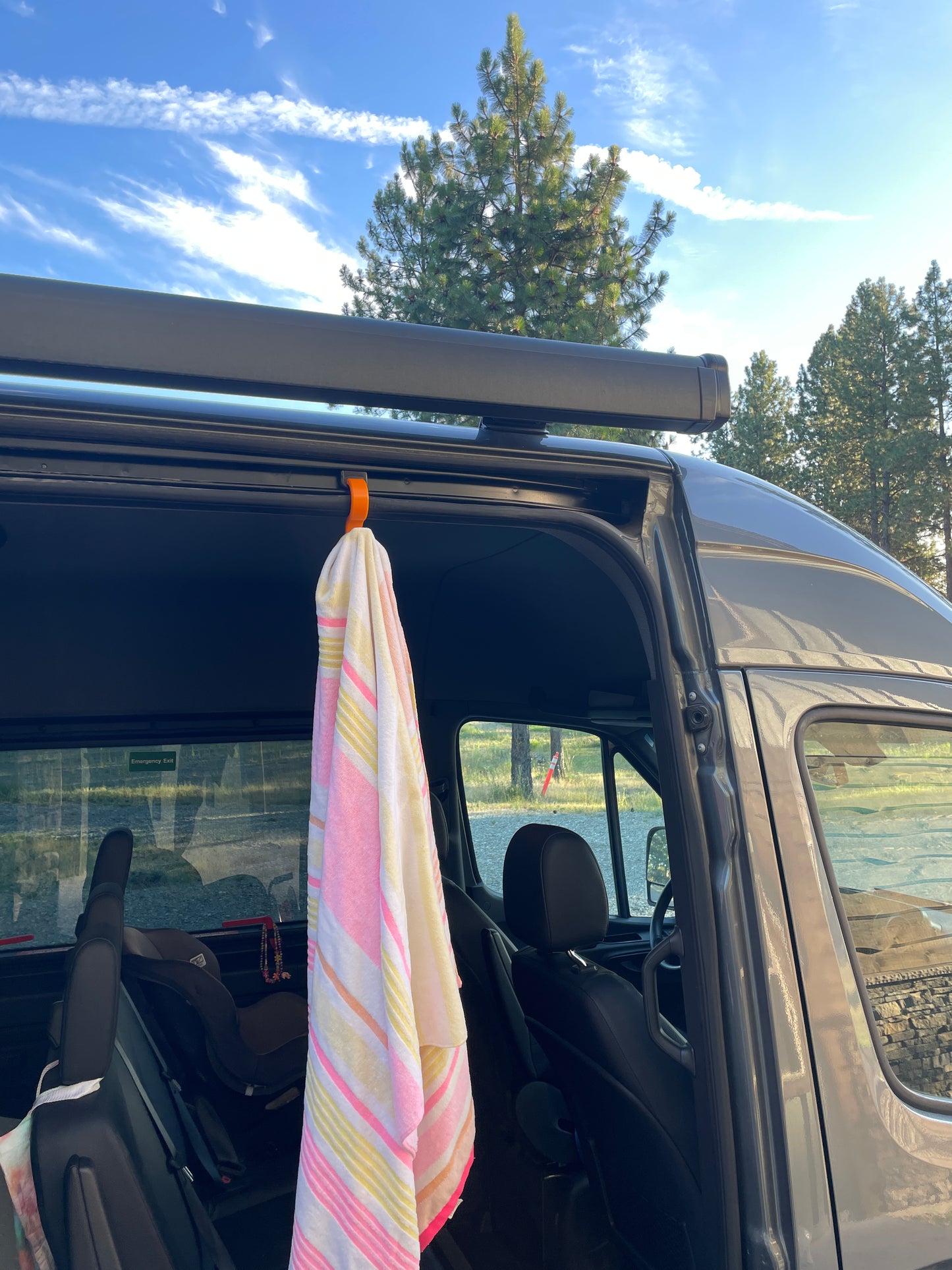 Sprinter Van Sliding Door Stop and Drying Hook